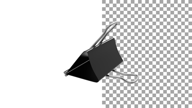 Paper clip back view without shadow 3d render