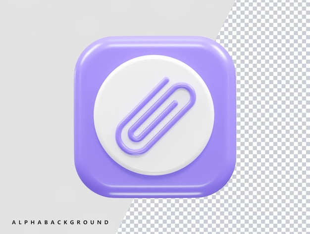 PSD paper clip icon 3d illustration render