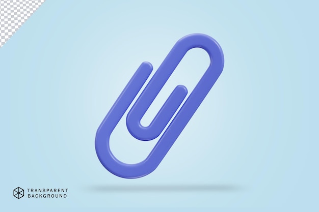 PSD paper clip icon 3d rendering vector illustration