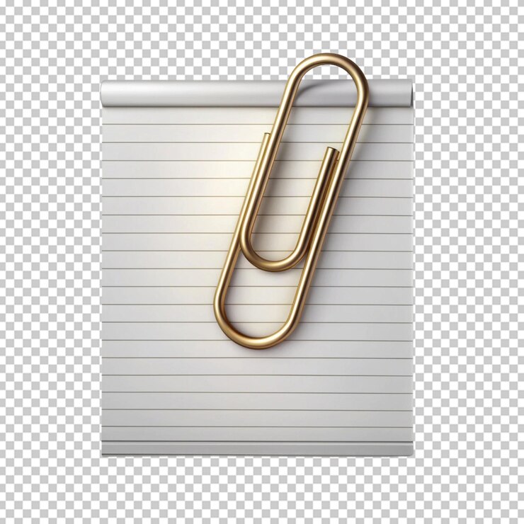 PSD paper clip illustration of 3d realistic metal clip