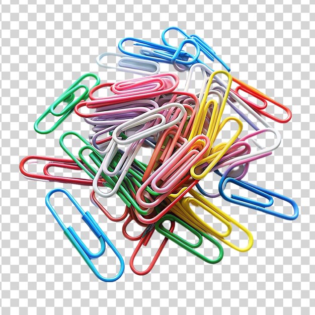 PSD paper clips isolated on transparent background