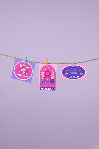 PSD paper on clothesline mockup