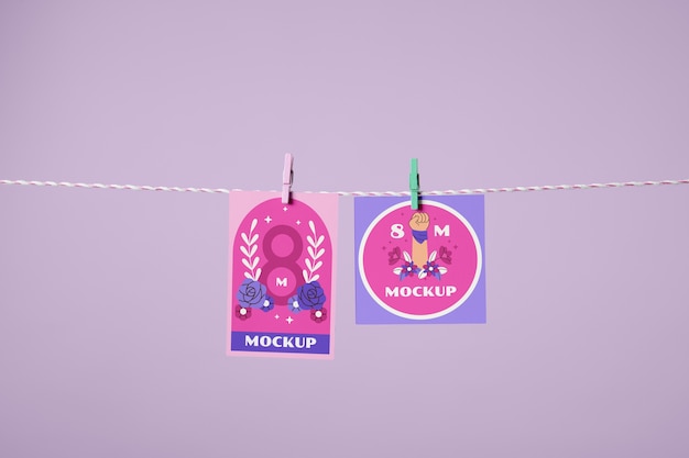 PSD paper on clothesline mockup