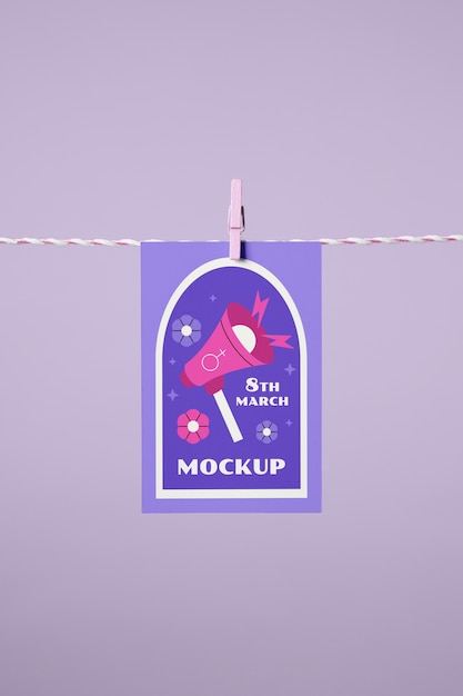 PSD paper on clothesline mockup