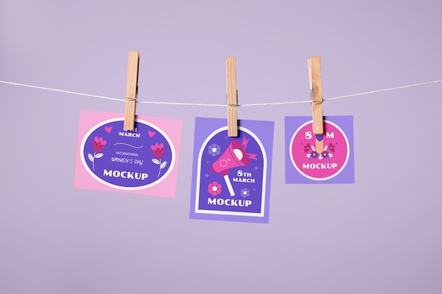 PSD paper on clothesline mockup