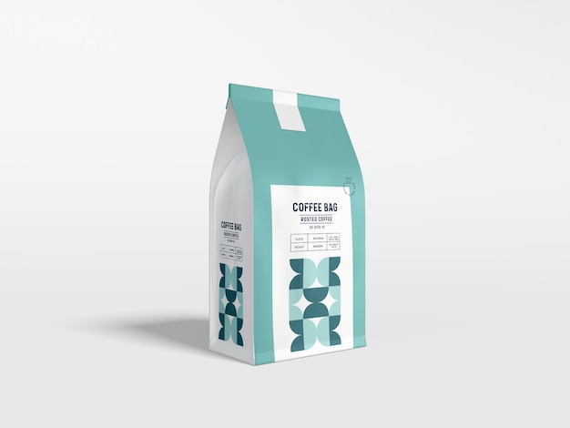 Paper coffee bag branding mockup