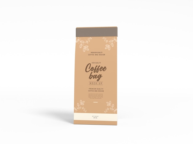 Mockup di imballaggio per sacchetti di caffè di carta