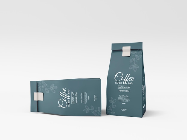 Paper Coffee Bag Packaging Mockup