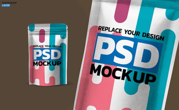 PSD paper coffee bag photo mockup design