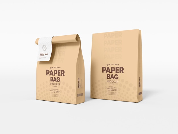 Бумажный кофейный пакет с макетом упаковки бирки