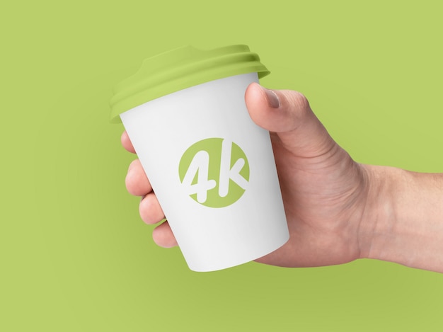 Paper coffee cup branding mockup