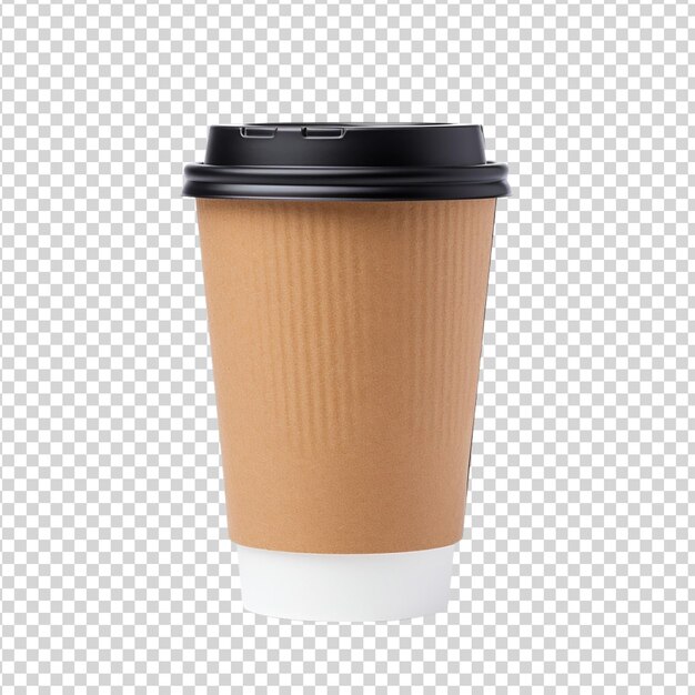 PSD paper coffee cup isolated on transparent background