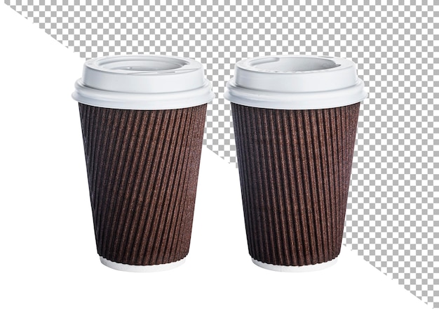 白い背景で隔離の紙のコーヒーカップ