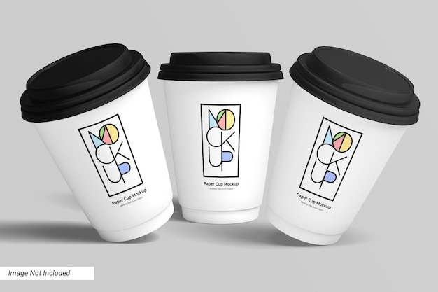 Paper coffee cup mockup front view