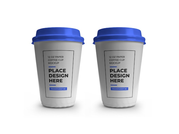 PSD paper coffee cup mockup isolated