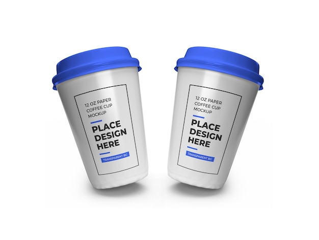 PSD paper coffee cup mockup isolated