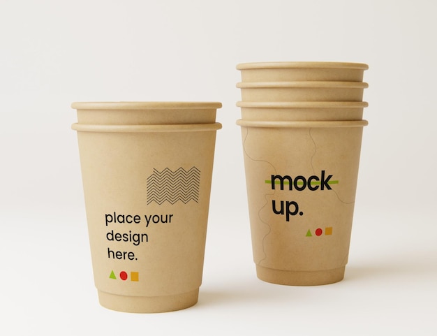 紙のコーヒーカップモックアップ