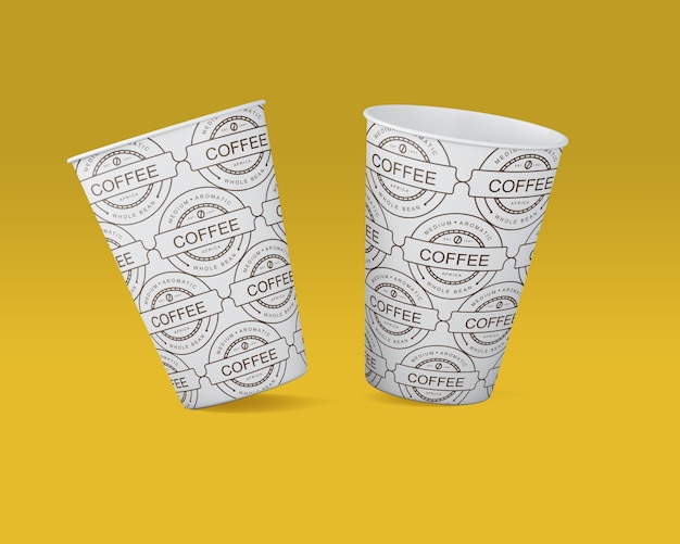 PSD paper coffee cup mockup