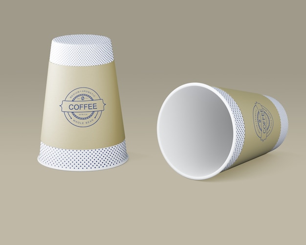 PSD paper coffee cup mockup