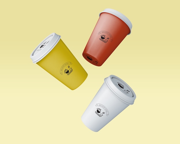 PSD paper coffee cup mockup