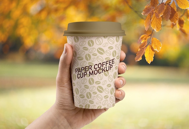 PSD paper coffee cup mockup