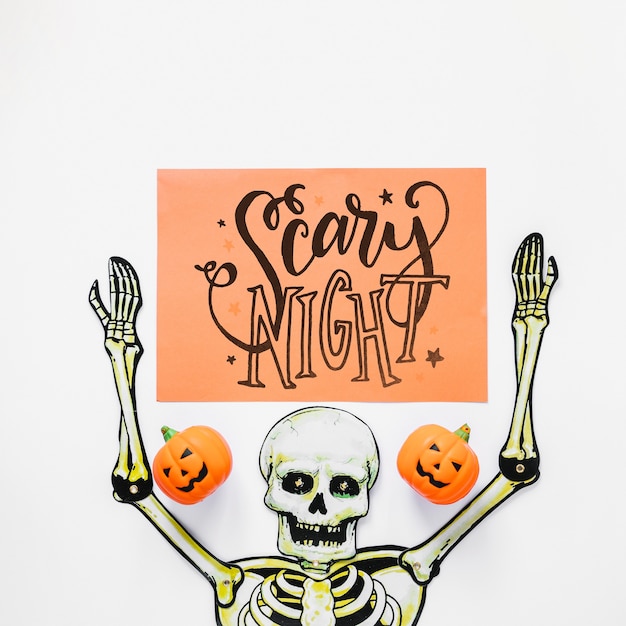 Paper cover mockup with halloween concept