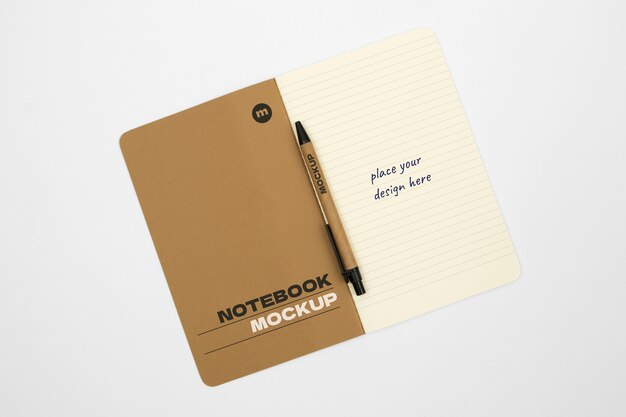 Paper craft notebook mockup