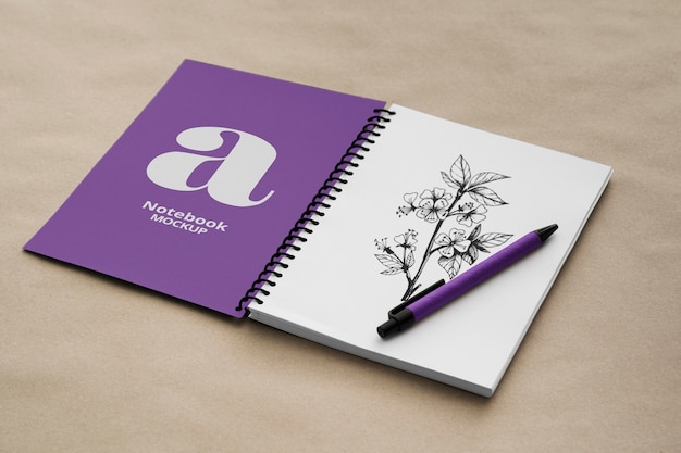 PSD paper craft notebook mockup