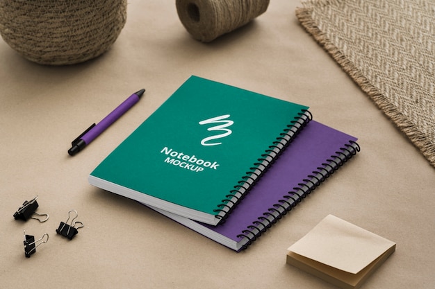 PSD paper craft notebook mockup