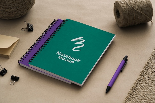 PSD paper craft notebook mockup