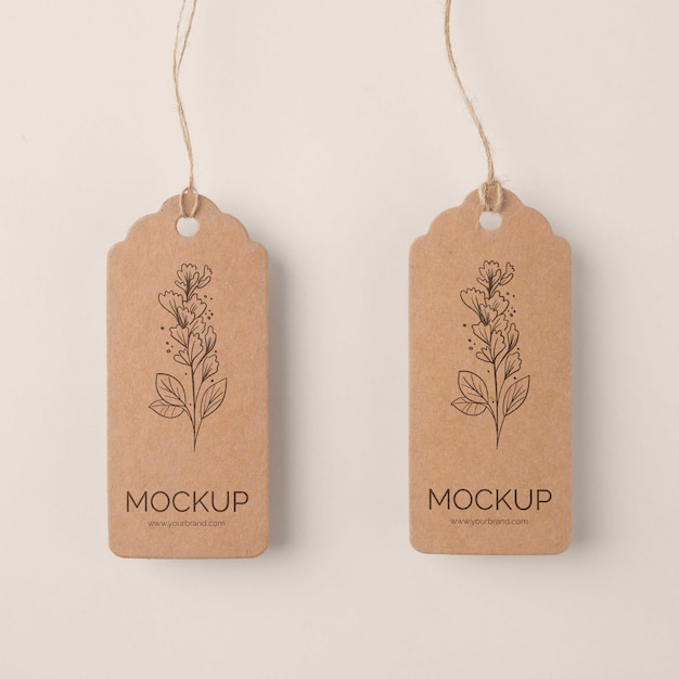 PSD paper craft tag mockup design