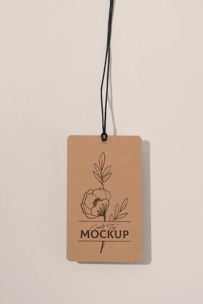 PSD paper craft tag mockup design