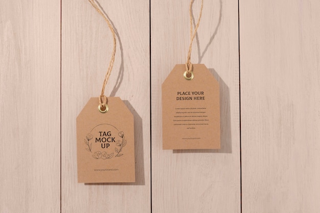 Premium PSD | Paper craft tag mockup design