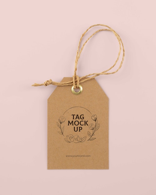 Paper craft tag mockup design