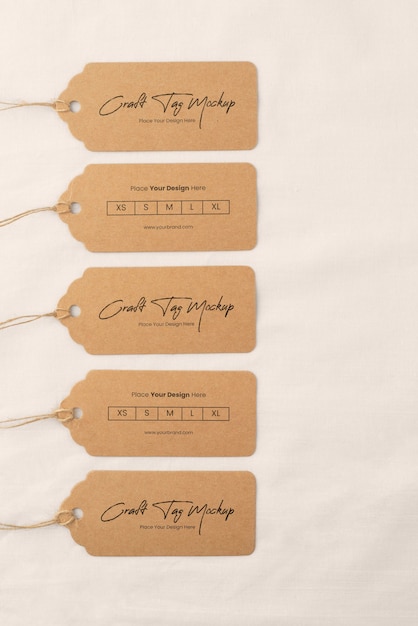 Paper craft tag mockup design