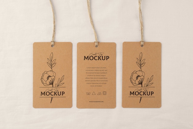 Design di mockup di etichette artigianali di carta