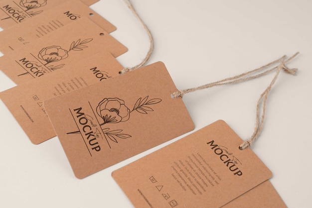 PSD paper craft tag mockup design