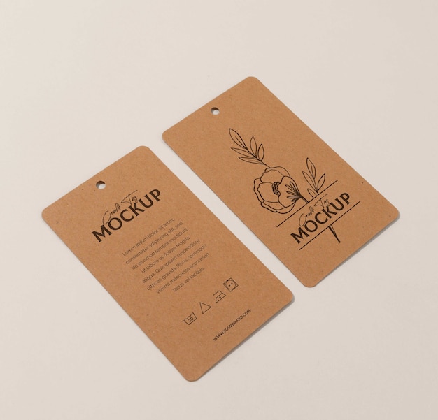 Paper craft tag mockup design