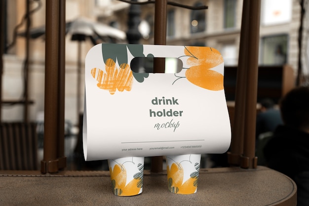 PSD paper cup holder for drinks