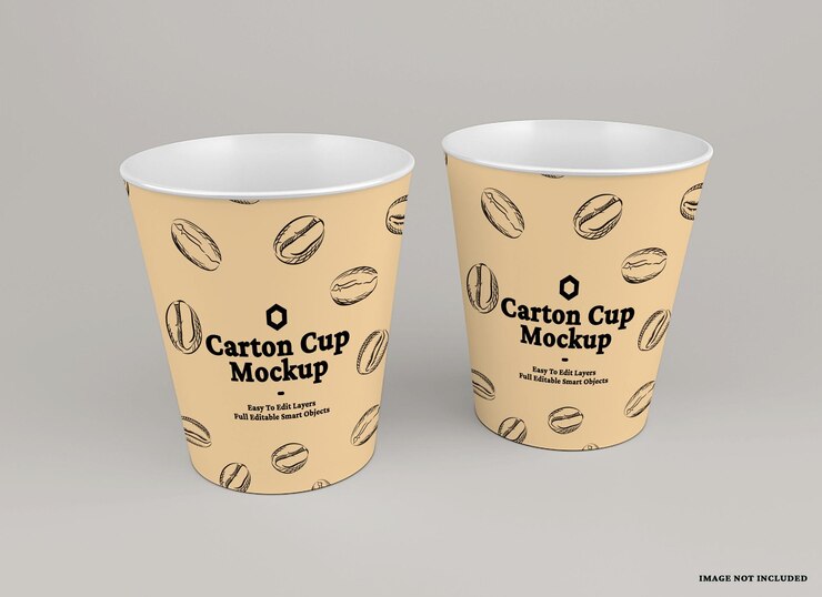 Paper cup mockup design isolated