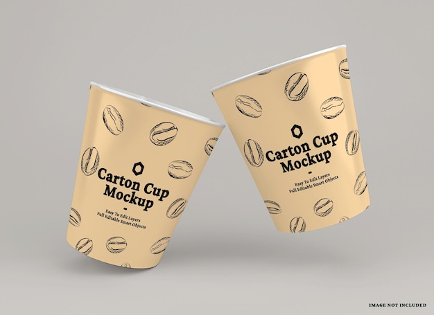 Paper cup mockup design isolated