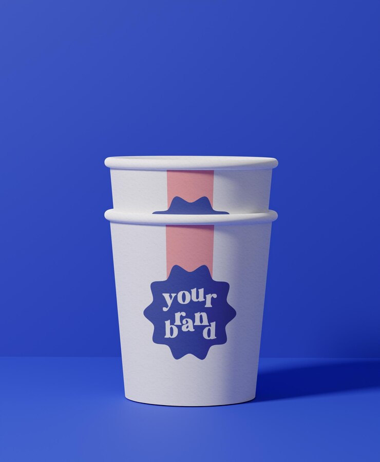 Premium PSD Paper cup packaging mockup