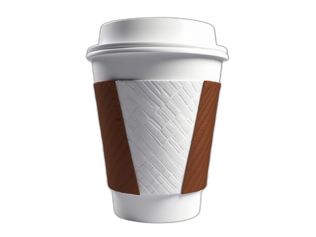 Paper cup psd on a white background