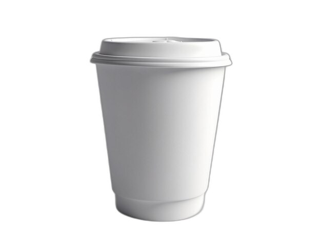 Paper cup psd on a white background