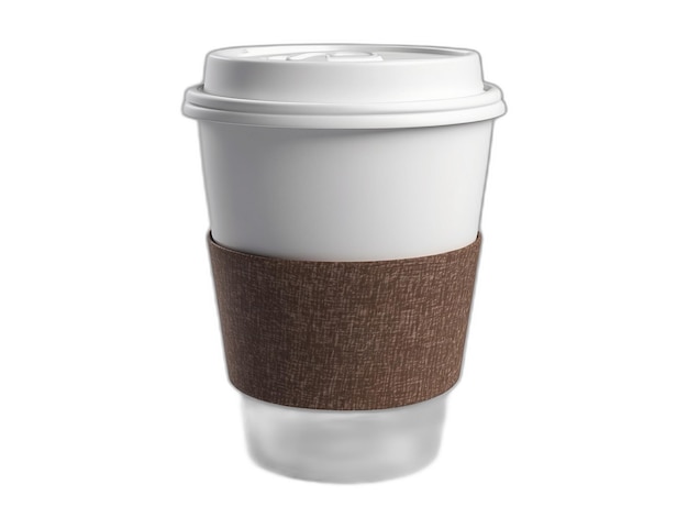 Paper cup psd on a white background