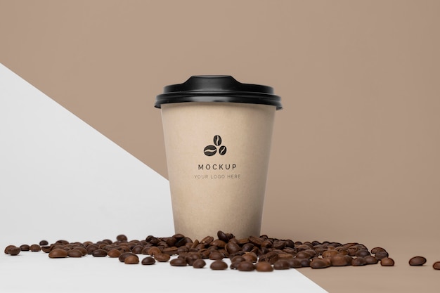 PSD paper cup with coffee mock up