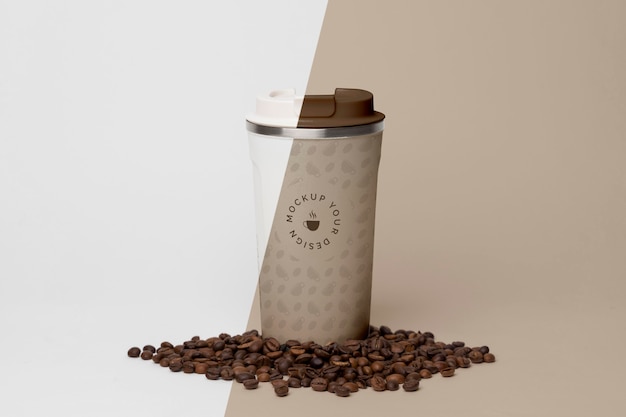 paper cup with coffee mock up