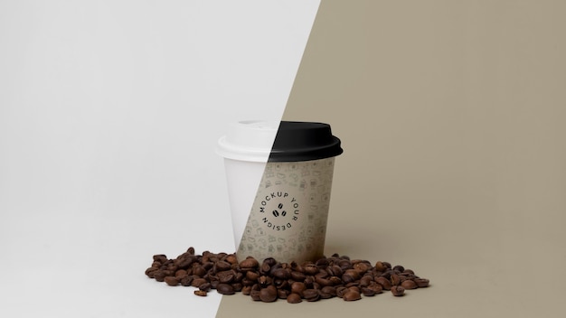 Paper cup with coffee mock up