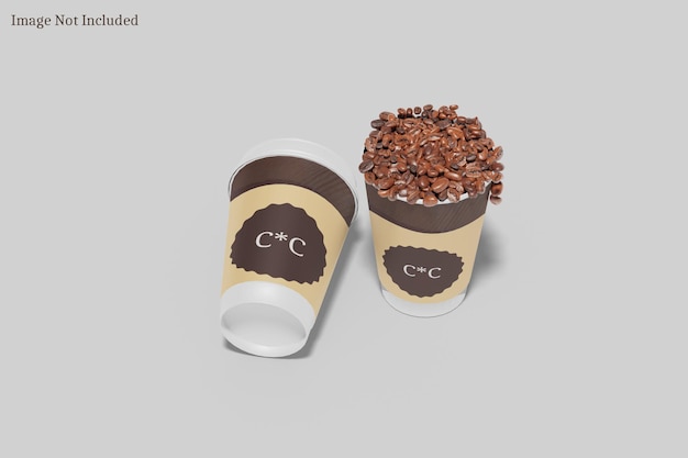paper cup with coffee mock up