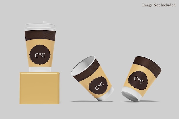 PSD tazza di carta con caffè mock up